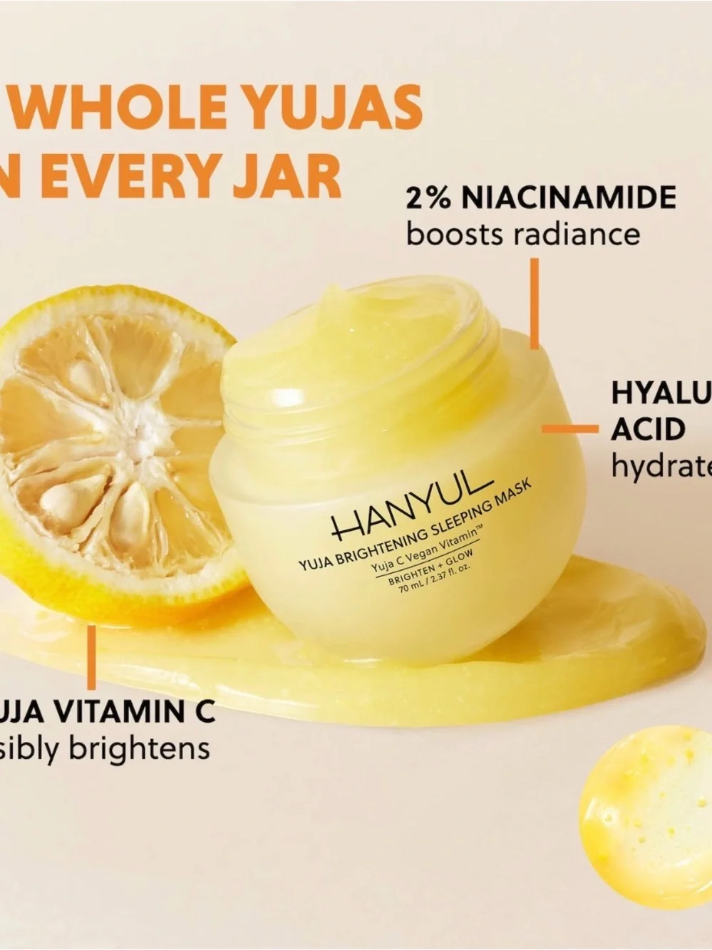 Hanyul Yuja Brightening Sleeping Mask - Full Size